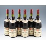 Cote Rotie 1983 Pierre Barge. 6 bottles. Excellent levels, labels & capsules.