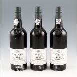 Taylor's Vintage Port 1983. Excellent labels & capsules. 3 bottles.