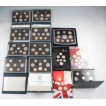 A lot of assorted Royal Mint cased year coin proof sets to include; 1983, 1984, 1985, 1986, 1987,