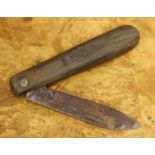 A German U-Boat wooden pen knife, stamped to side ‘U 79 1941’