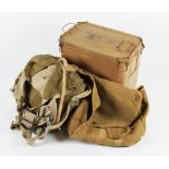 A WW2 German paratrooper parachute model 20-RZ20, in green / brown camo first introduced for the