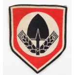 A German RAD Reich Labour Service sports vest emblem, 14cm by 12cm.