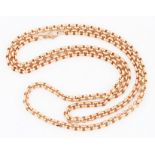 A modern 9ct rose gold belcher link chain, with lobster clasp, hallmarked Birmingham, length approx.
