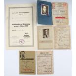 German paper work group to Walter Kunster, to include Wehrpass, Luftwaffe Soldbuch, Arbeits-Pass,