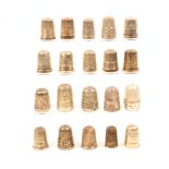 Twenty English hall marked silver thimbles. (20)