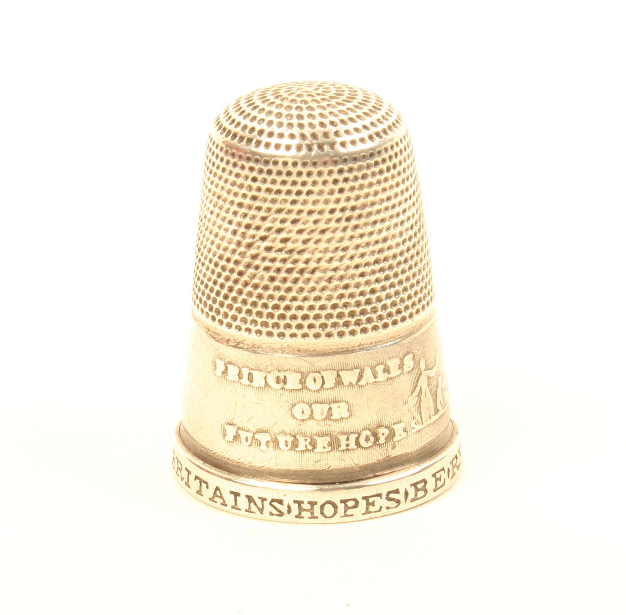 A scarce silver Royal commemorative thimble for the birth of The Prince of Wales 1841, the plain