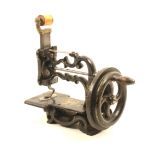 A Victorian Sewing Machine stamped ‘P. Frank, Liverpool’ painted with gilt lines and polychrome