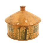 A rare and large early 19th Century painted Tunbridge ware spice box incorporating a nutmeg