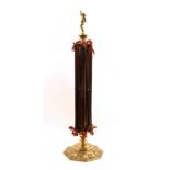 A Victorian exhibition quality swift or wool winder, the octagonal leaf scroll gilt brass base