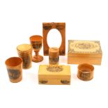 Mauchline ware – eight pieces comprising a rectangular box (Queen Victoria Jubilee Year 1887), 11cm,