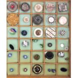 A collection of thirty nine buttons, late 19th Century/early 20th Century, mostly glass but