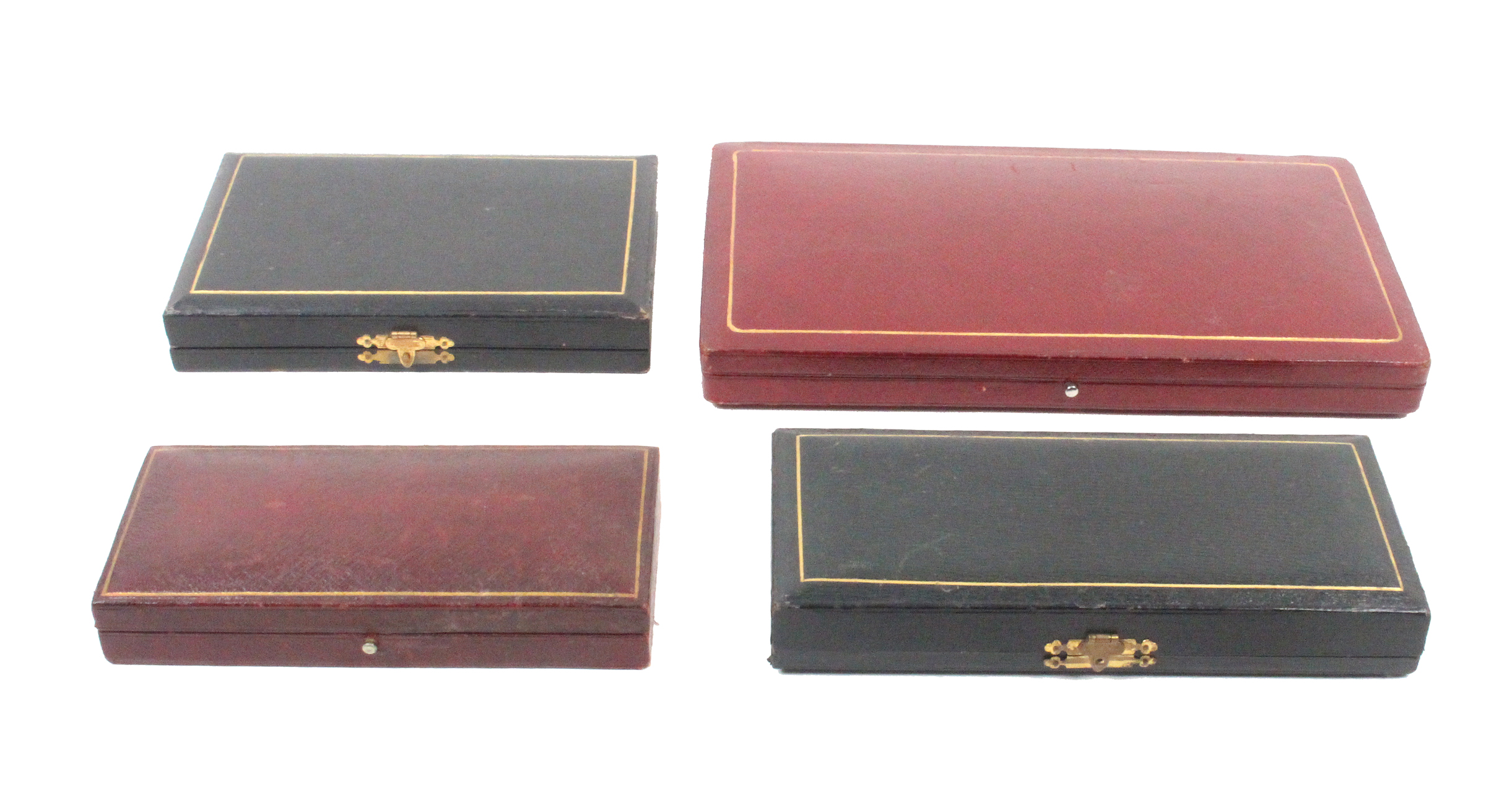 Four late 19th Century small format sewing companions all of rectangular form in leather or - Image 2 of 2
