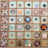 A collection of thirty nine buttons, mostly early 20th Century including a set of six pierced and