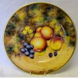 Another fruit painted Plate by the ex Worcester artist Derek Wilson. 10 1/2" (27cms) diameter.