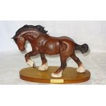 A Beswick brown matt Horse "Spirit of Earth" on a wooden plinth, No. 2914.