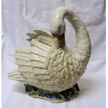 A large pottery model of Swan. 15" (38cms) high.