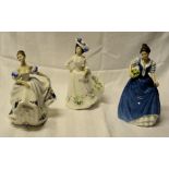 A Royal Doulton figure 'Helen' HN3601, another 'Beatrice' HN3263 and another 'Adele' HN2480.