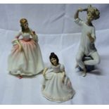 A Royal Doulton figure 'Tender Moment' HN3303, another 'Amanda' HN3635 and a Lladro figure of a