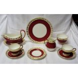 A Wedgwood 'Whitehall' pattern Tea Service comprising six cups and saucer, six plates, milk jug,