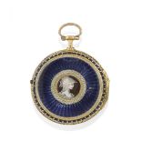 OROLOGIO DA TASCA INGLESE A CHIAVETTA CON SMALTO ENGLISH KEY-WINDING ENAMELED POCKET WATCH