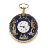 OROLOGIO DA TASCA FRANCESE CON RIPETIZIONE A QUARTI E AUTOMI FRENCH KEY-WINDING POCKET WATCH