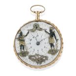 OROLOGIO DA TASCA FRANCESE CON RIPETIZIONE A QUARTI E AUTOMI FRENCH KEY-WINDING POCKET WATCH