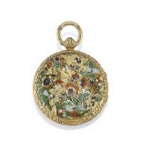 OROLOGIO DA TASCA SVIZZERO A CHIAVETTA CON SMALTI SWISS KEY-WINDING ENAMEL POCKET WATCH