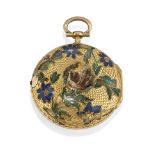 OROLOGIO DA TASCA INGLESE A CHIAVETTA CON SMALTI ENGLISH KEY-WINDING ENAMEL POCKET WATCH