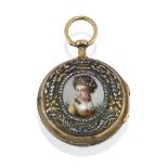 OROLOGIO DA TASCA FRANCESE A CHIAVETTA CON SMALTO KEY-WINDING POCKET WATCH