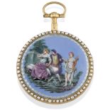 OROLOGIO DA TASCA A CHIAVETTA CON SMALTO KEY-WINDING ENAMEL POCKET WATCH