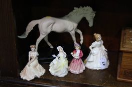 4 Small Royal Doulton figures and a Royal Doulton