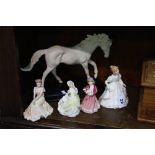 4 Small Royal Doulton figures and a Royal Doulton