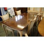 Extending dining table and 6 chairs