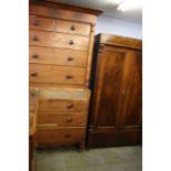 Mahogany chest on chest and Continental wardrobe