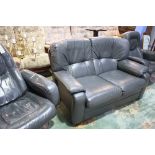 Grey leather G-plan 3 piece suite