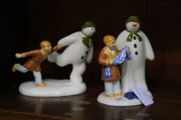 2 Coalport 'Snowman' figure groups