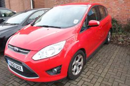 A red Ford Focus C-MAX, 1.6, 2012, petrol, mileage