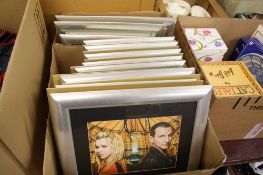 2 Boxes of signed Dr Who pictures