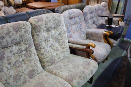 2 Floral sofas and 2 armchairs