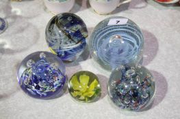 5 Glass paper weights