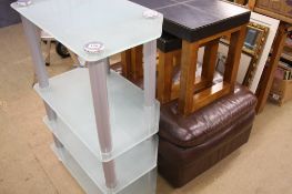 TV stand, foot stool and occasional tables