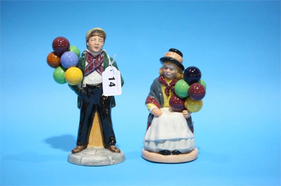 Two Royal Doulton figures 'Balloon Girl and Boy'. - Image 2 of 3