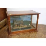 A mahogany cased early 20th century Diorama of a c