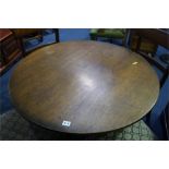 19th century Oak tilt top tripod table. 91cm diame