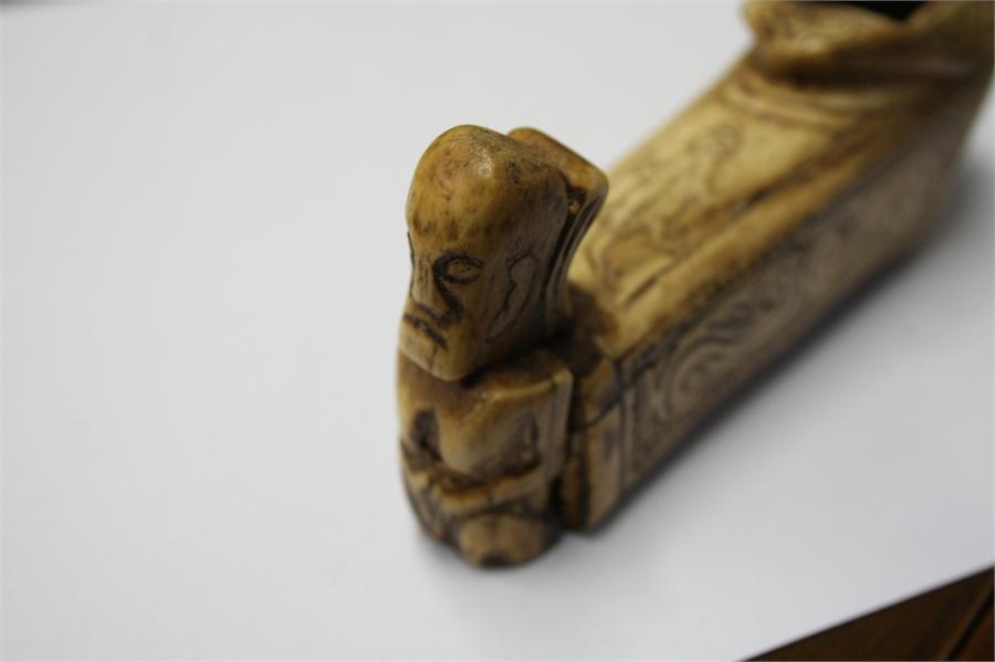 A South American opium pipe, a carved treen nut cr - Image 13 of 17