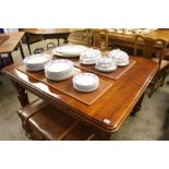 Victorian mahogany extending dining table and 1 le