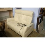 A leather 'Domicil' 2 seat electric reclining sofa