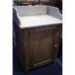 Marble top pine cabinet, 62cm wide.