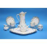 A Victorian porcelain bachelors tea set etc.