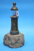 Marble lighthouse table lamp.